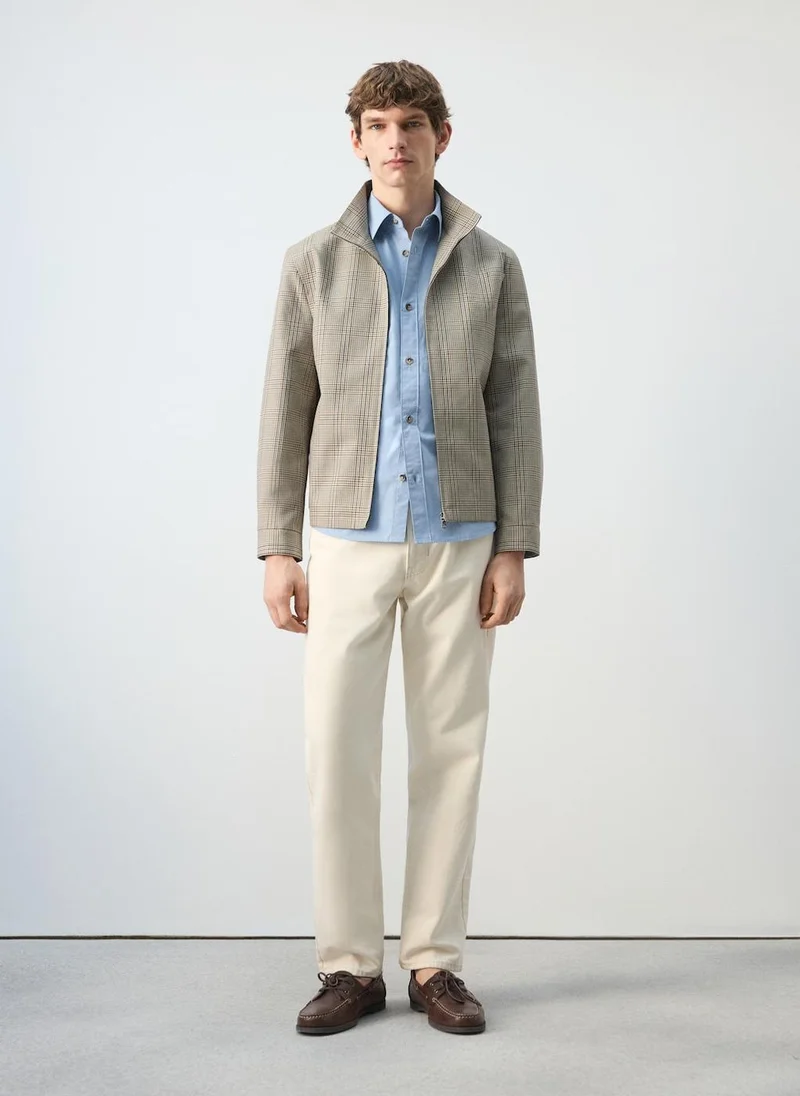 Mango Man  Prince of Wales check jacket with funnel neck for Men | Best Price UAE